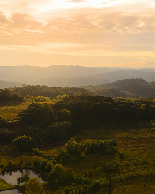 Entardecer Vale dos Vinhedos na Pousada Calza