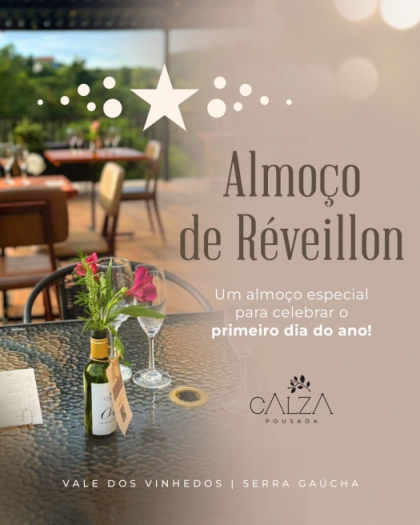 Almoço Reveillón 01/01 na Pousada Calza
